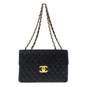 Chanel Big Matelasse Shoulder Bag Lambskin Black